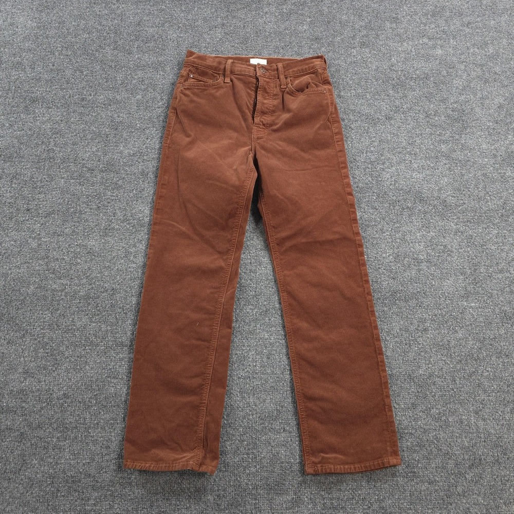 Mother Pants Womens 25 The Tomcat Ankle High Rise Friar Brown Stretch Corduroy